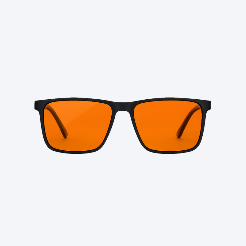 Lucen - Dusk - Black Frame - Orange blue light blocking lens